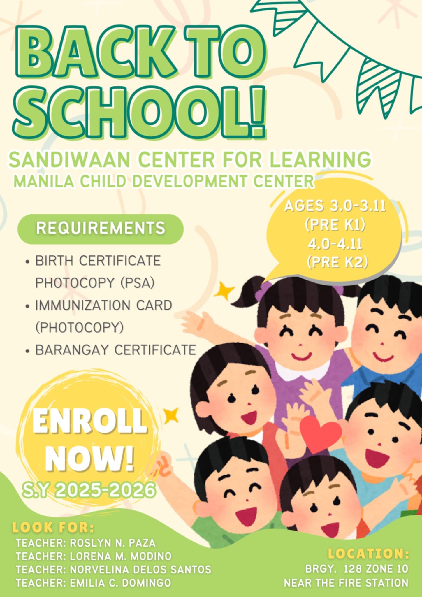 Teachers at Sandiwaan Day Care Center